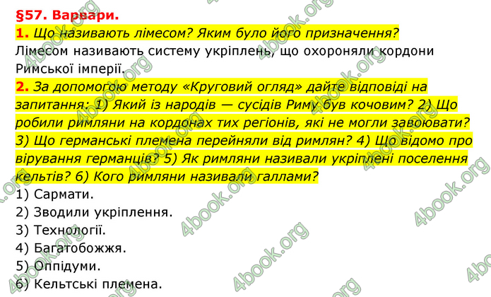 ГДЗ Історія України 6 клас Гісем