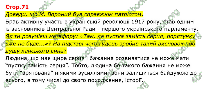 ГДЗ Українська література 6 клас Яценко