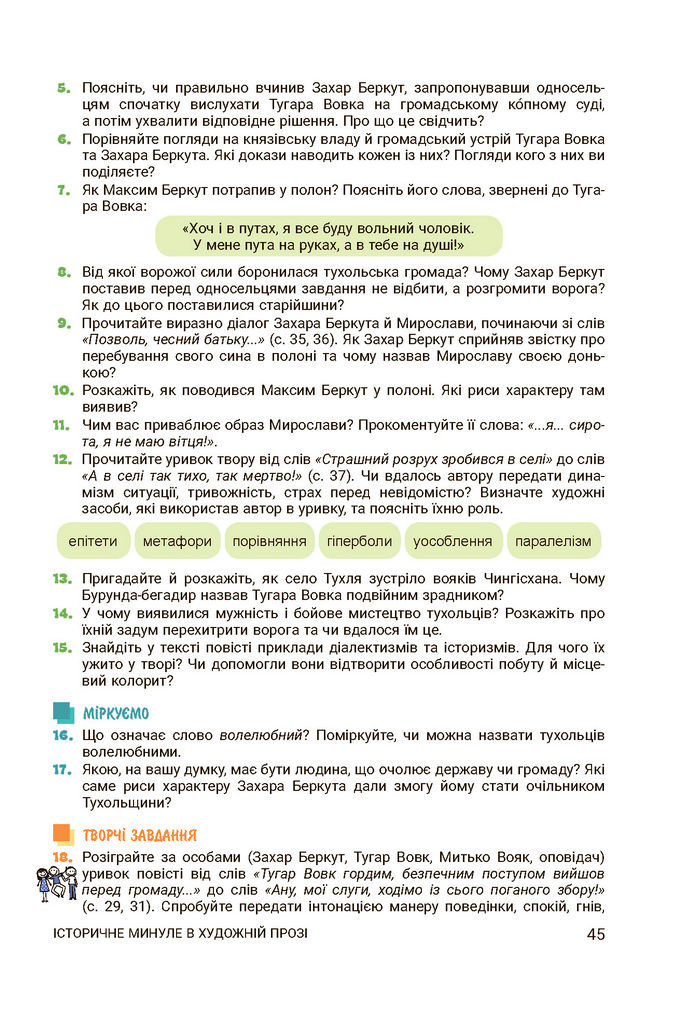 Підручник Українська література 7 клас Заболотний
