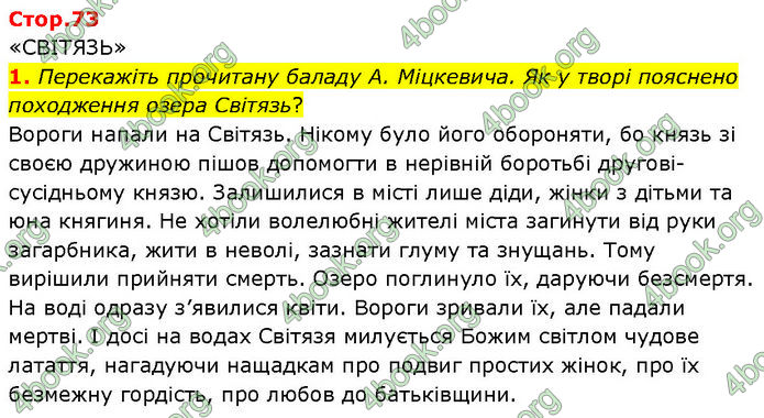 ГДЗ Зарубіжна література 7 клас Волощук