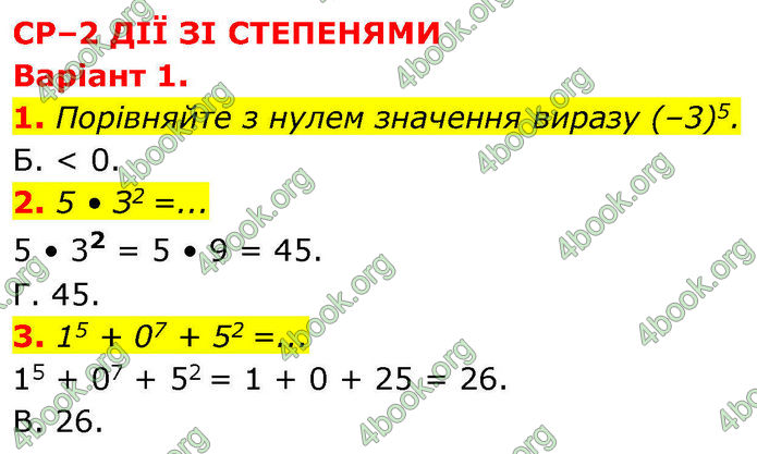 ГДЗ зошит самостійні Алгебра 7 клас Тарасенкова