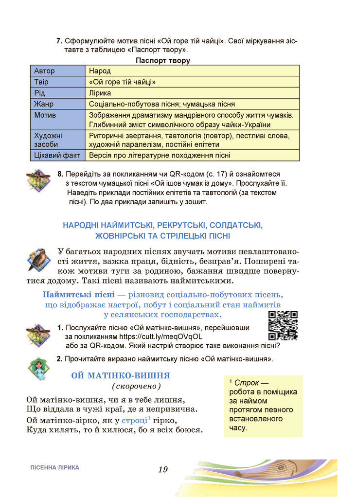 Підручник Українська література 7 клас Калинич