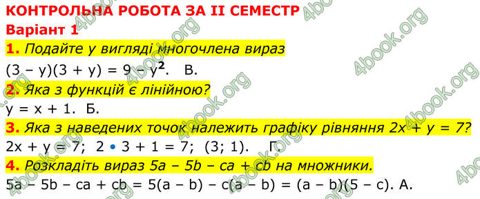 ГДЗ зошит самостійні Алгебра 7 клас Істер