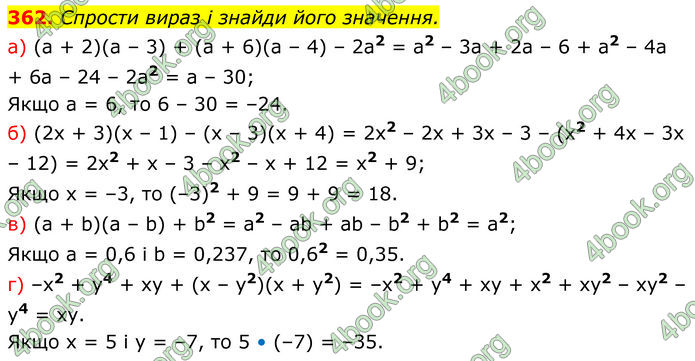 ГДЗ Алгебра 7 клас Бевз (2024)