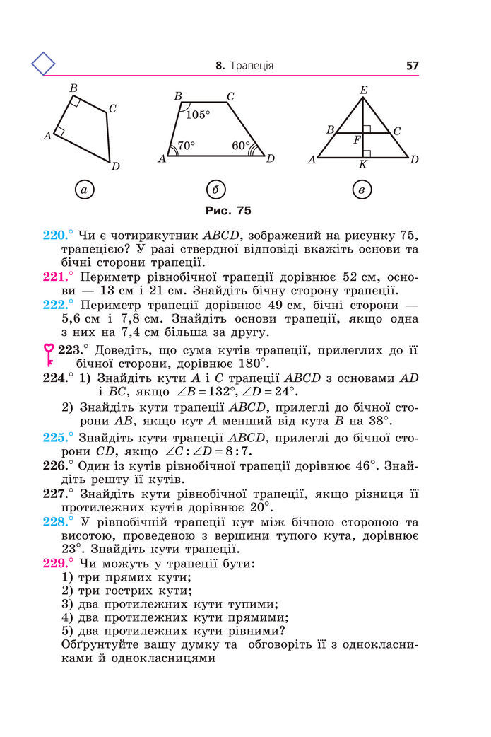 Підручник Геометрія 8 клас Мерзляк (2025)