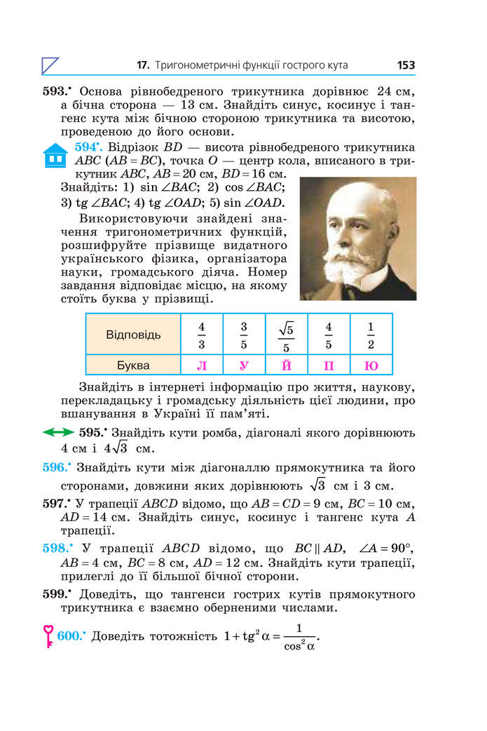 Підручник Геометрія 8 клас Мерзляк (2025)