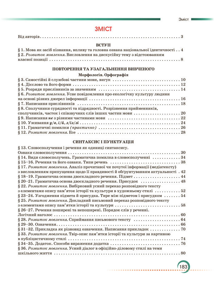 Підручник Українська мова 8 клас Авраменко (2025)