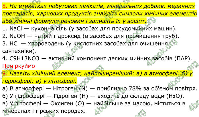 ГДЗ Хімія 8 клас Попель (2025)