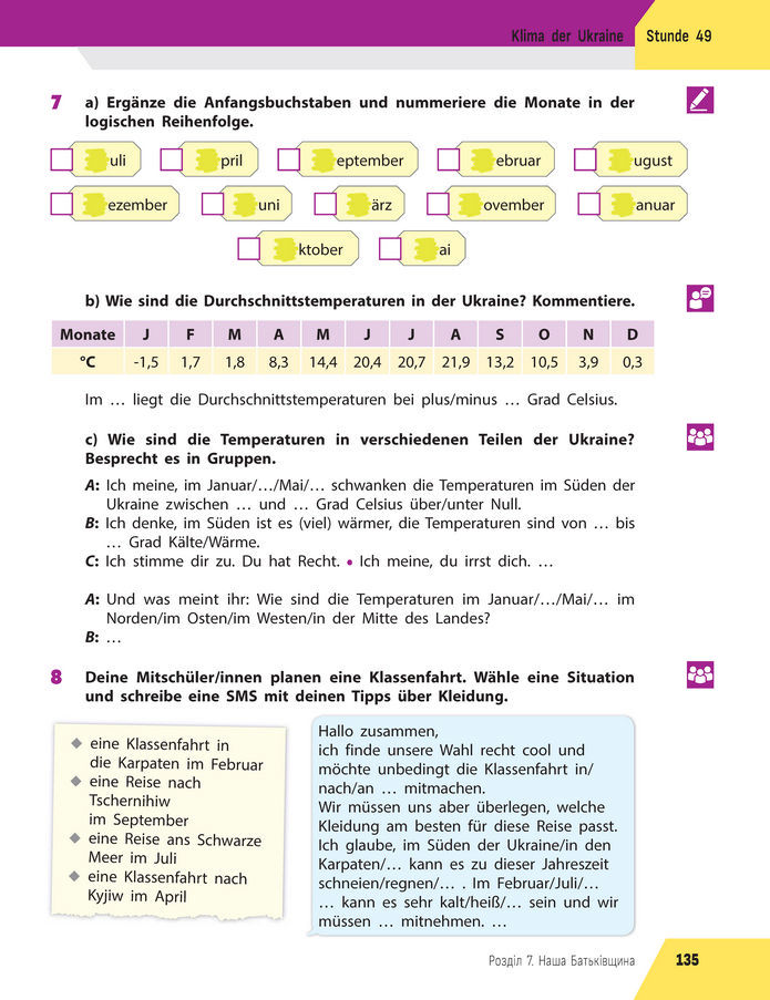 Підручник Німецька мова 8 клас Сотникова (2025) 4 рік