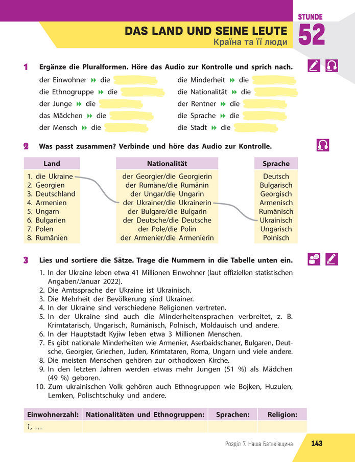 Підручник Німецька мова 8 клас Сотникова (2025) 4 рік