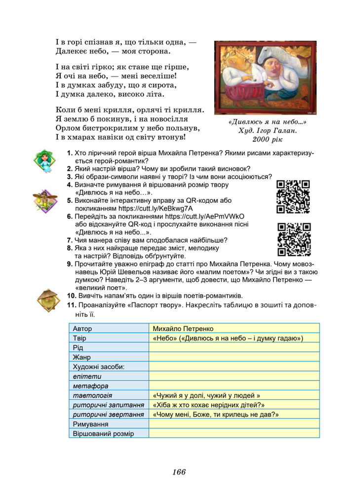 Підручник Українська література 8 клас Калинич (2025)