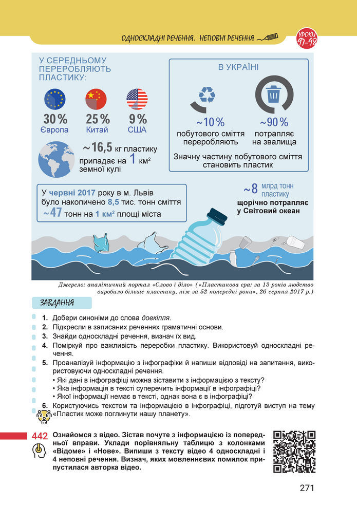 Підручник Українська мова 8 клас Онатій (2025)