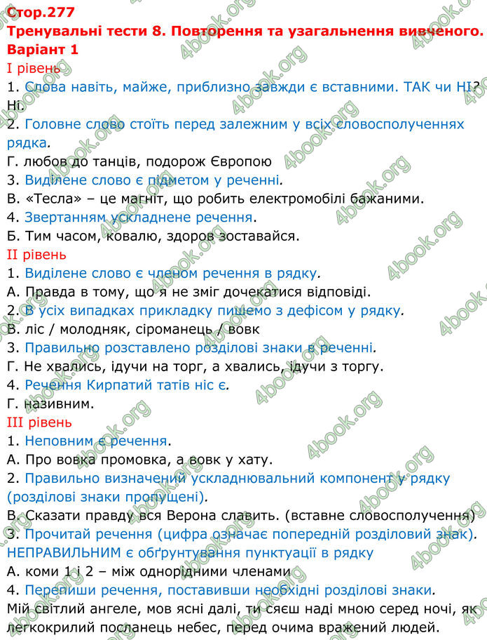 ГДЗ Українська мова 8 клас Онатій