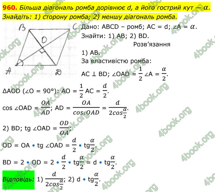 ГДЗ Геометрія 8 клас Бурда (2025)
