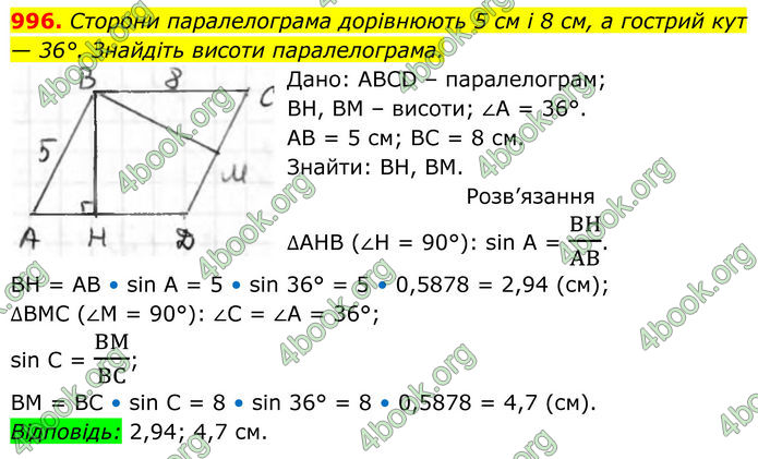 ГДЗ Геометрія 8 клас Бурда (2025)