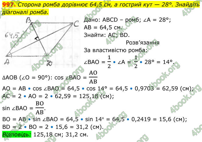 ГДЗ Геометрія 8 клас Бурда (2025)