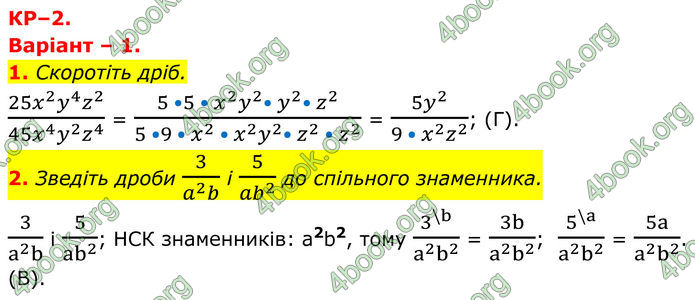 ГДЗ зошит Алгебра 8 клас Тарасенкова