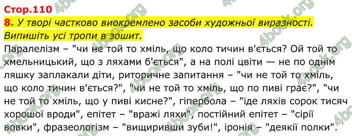ГДЗ Українська література 8 клас Калинич