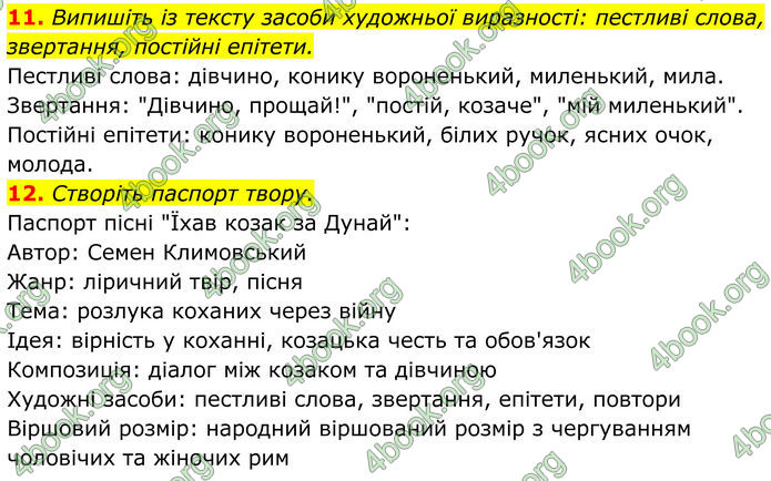 ГДЗ Українська література 8 клас Калинич