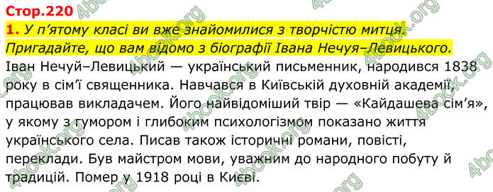 ГДЗ Українська література 8 клас Калинич