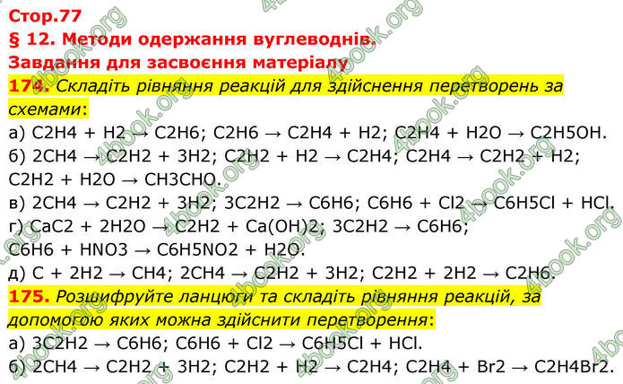 ГДЗ Хімія 10 клас Григорович