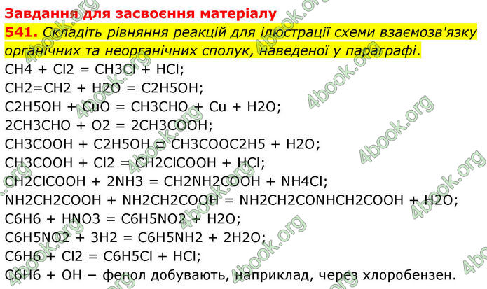 ГДЗ Хімія 10 клас Григорович
