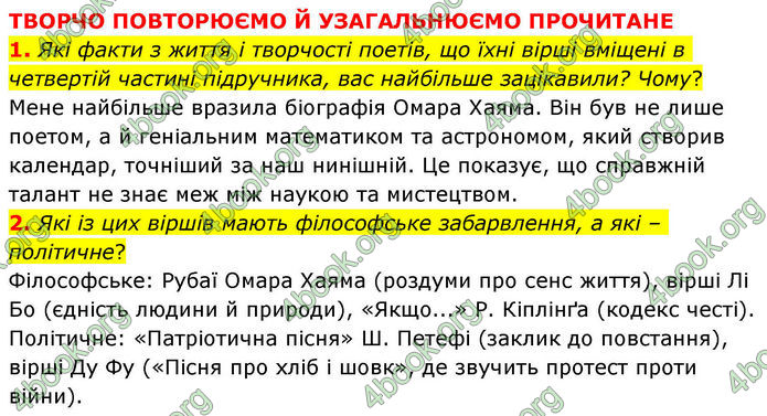 ГДЗ Зарубіжна література 8 клас Волощук