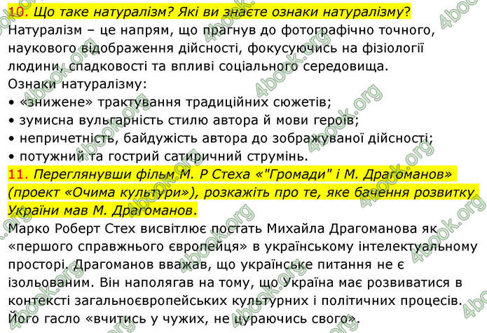 ГДЗ Українська література 10 клас Авраменко