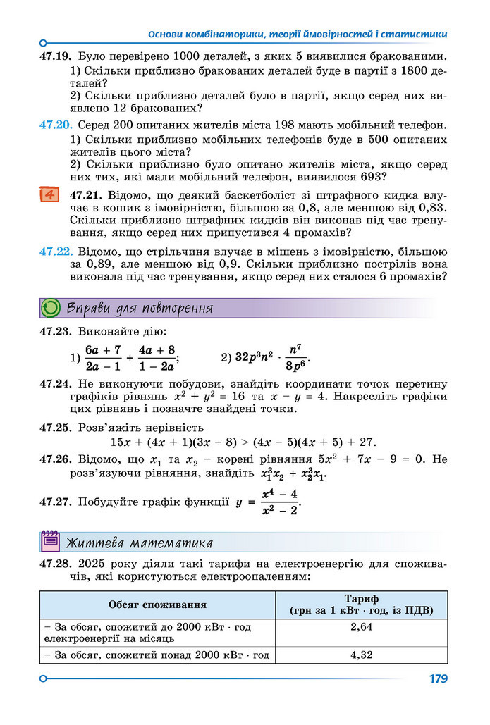 Підручник Математика 9 клас Істер НУШ (2 частина)