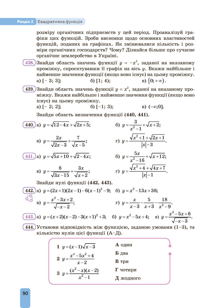Підручник Алгебра 9 клас Бевз НУШ