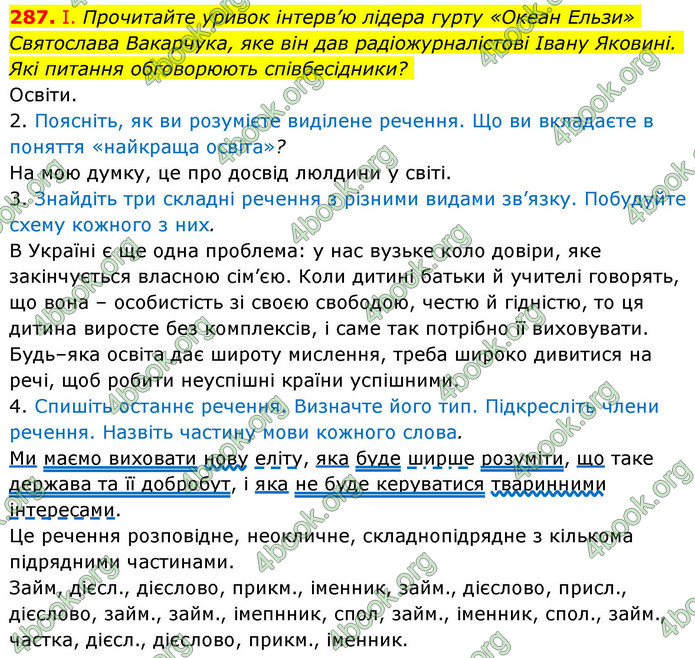 ГДЗ Українська мова 9 клас Заболотний НУШ