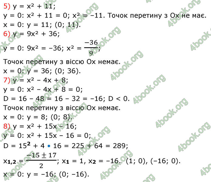ГДЗ Алгебра 9 клас Тарасенкова НУШ