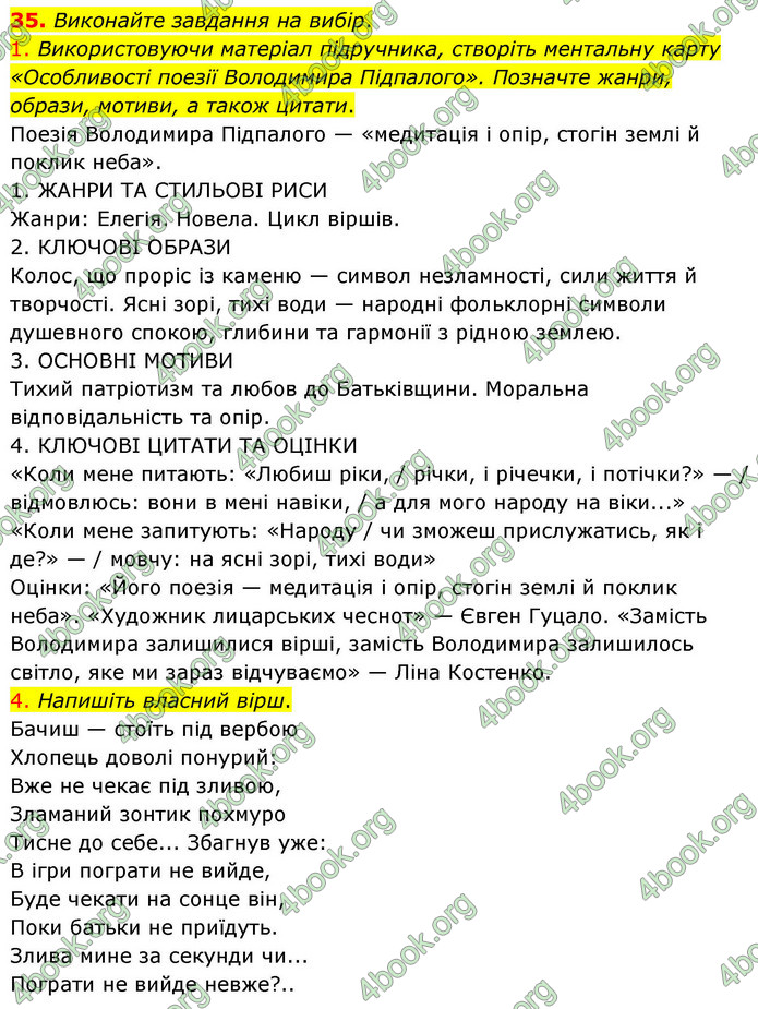 ГДЗ Українська література 9 клас Калинич НУШ