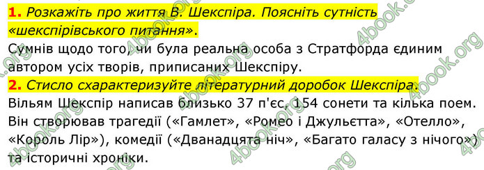 ГДЗ Зарубіжна література 9 клас Волощук НУШ