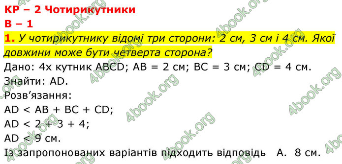 ГДЗ Зошит геометрія 8 клас Тарасенкова